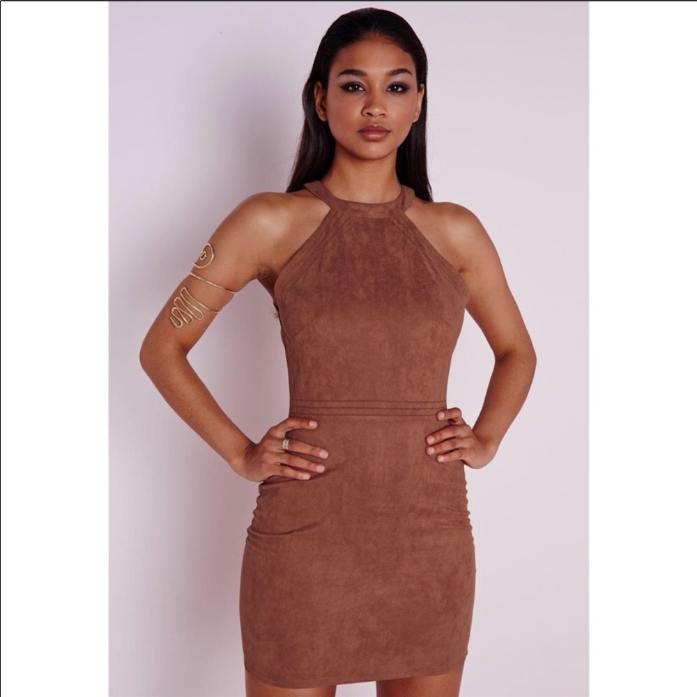 🍂MISSGUIDED FAUX SUEDE BROWN DRESS🍂